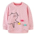 thumbnail image 1 of Povozer Toddler Baby Girls Sweatshirts Crewneck Pullover Long Sleeve Shirts Tops Girl Fall Winter Clothes(Pink,5 Years), 1 of 6