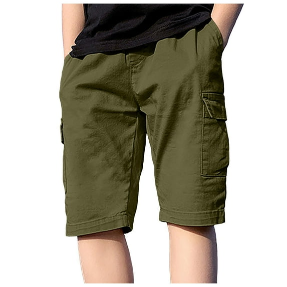 Povozer Toddler Baby Pull on Short Casual Baby Toddler Boy Shorts Summer Casual Infant Boys Pull On Waist Athletic Fashion Solid Shorts with Pockets for 3-4 Years,AG