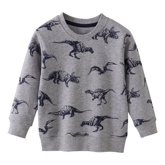 Povozer Toddler Boy Shirt Toddler Boy Sweatshirts Pullover Cotton Long Sleeve Top Clothes Shirts Grey,2T,3T,4T,5T,6T,7T for 5-6 Years,Grey