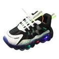 thumbnail image 1 of Povozer Toddler Boy Shoes Boys Baby Luminous Sport Light Led Shoes Kids Bling Girls Baby Shoes Girls Sneakers(Green,2-2.5 Years), 1 of 4