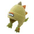 thumbnail image 1 of Povozer Toddler Boy Winter Beanie Baby Knit Hat Kids Winter Hat With Dinosaur Design Blue White Knit Fleece Lined Ear One Size Warm Winter Headwear For Boys Girls,Size 1-4Years,Green, 1 of 9