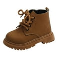 thumbnail image 1 of Povozer Toddler Boys Combat Ankle Boots Little Kid Waterproof Outdoor Chelsea Fall Booties Comfort Shoes(Yellow,10.5), 1 of 6