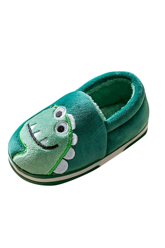 Toddler Boys Girls House Slippers Indoor Home Shoes Kids Baby Non-Slip(Green,8)