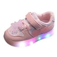 thumbnail image 1 of Povozer Toddler Boys Girls Light Up Shoes, Lightweight Breathable Anti-Slip, Led Flashing Sport Sneakers for Toddler/Little Kids(Pink,5-5.5 Years), 1 of 6