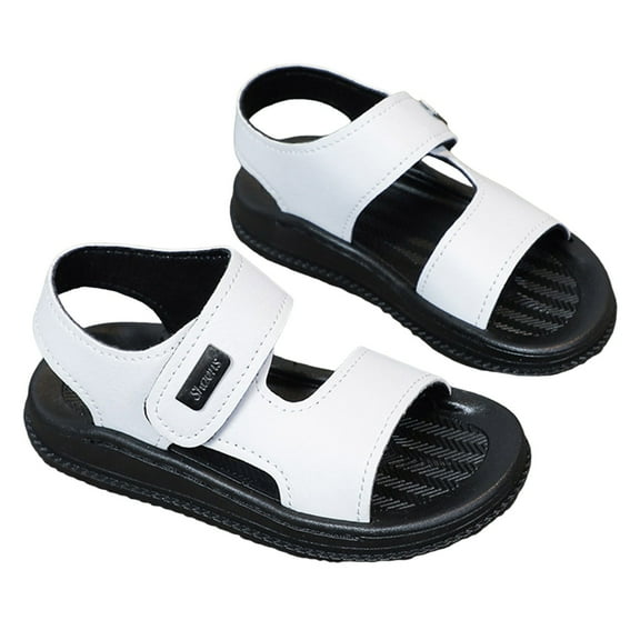 Povozer Toddler Boys' Sandals 2025 Kid's Boy's Girl's Soft Sole Close Toe Sport Beach Sandals(Toddler/Little Kid/Big Kid) for US Size 3.5,White