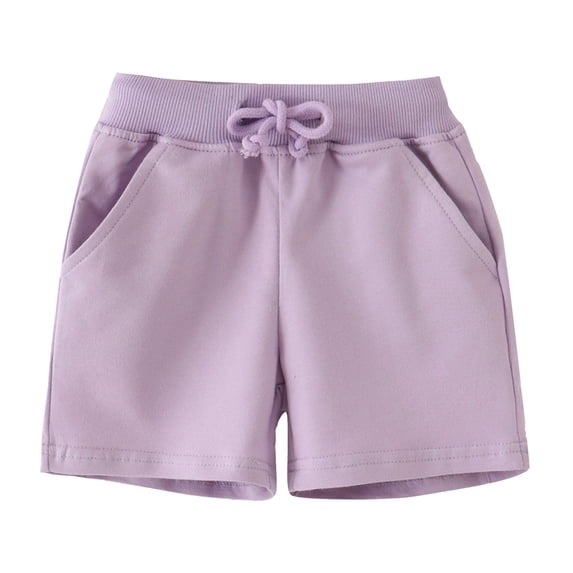 Povozer Toddler Boys' Shorts New Summer Shorts For Children Casual Pants For Boys Girls Children Clothing Pants For Children,Size 1-2 Years,Light Purple