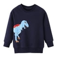 thumbnail image 1 of Povozer Toddler Boys' Thermal Long-Sleeve Shirts Stripe and Solid T-Shirts Cotton Long-Sleeve Shirts for Boys(Dark Blue,5 Yerars), 1 of 6