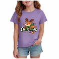 thumbnail image 1 of Povozer Toddler Christmas Shirt Kids Boys Girls Christmas Shirts Toddler Kids Merry and Bright Shirt,Size 9-10 Years,Purple, 1 of 6