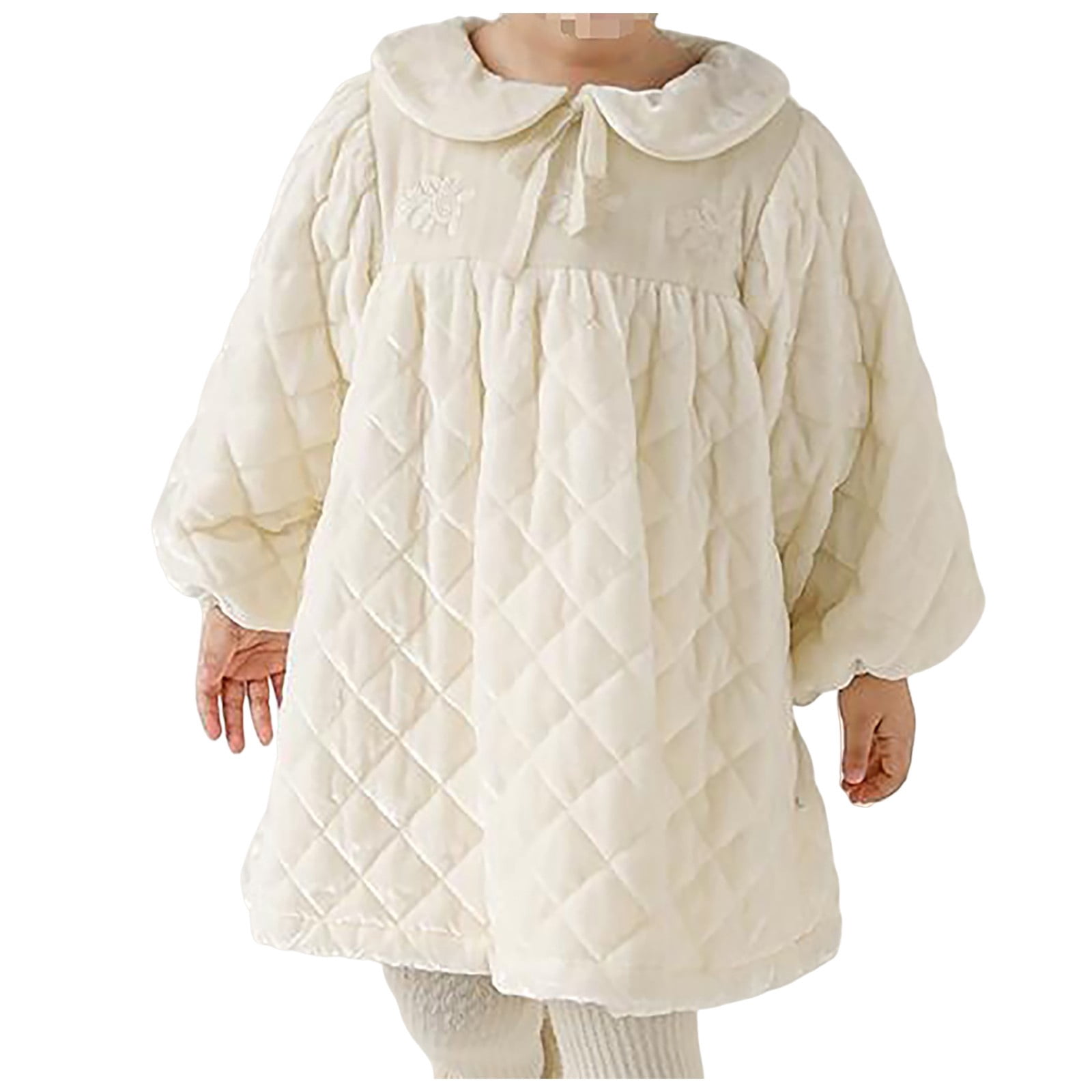 Povozer Toddler Dress Baby Girl Outfit Vintage Princess Dresses Cute Clothes(Beige,18-24M)