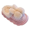 thumbnail image 1 of Povozer Toddler Girls' Cute House Slippers with Non-Slip Rubber Warm Slippers(Pink,1), 1 of 6
