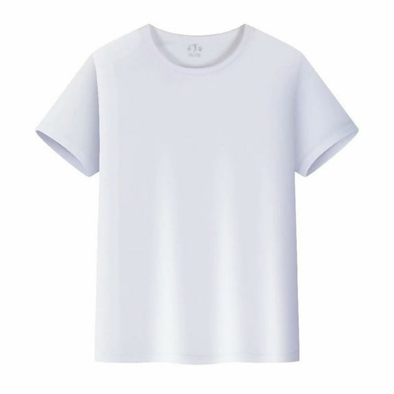 Povozer Toddler Boys Cotton T Shirt 2025 Boys Short Sleeve Shirts Kids Summer Crewneck Tunic Tops Basic Tees for 2-3 Years,White