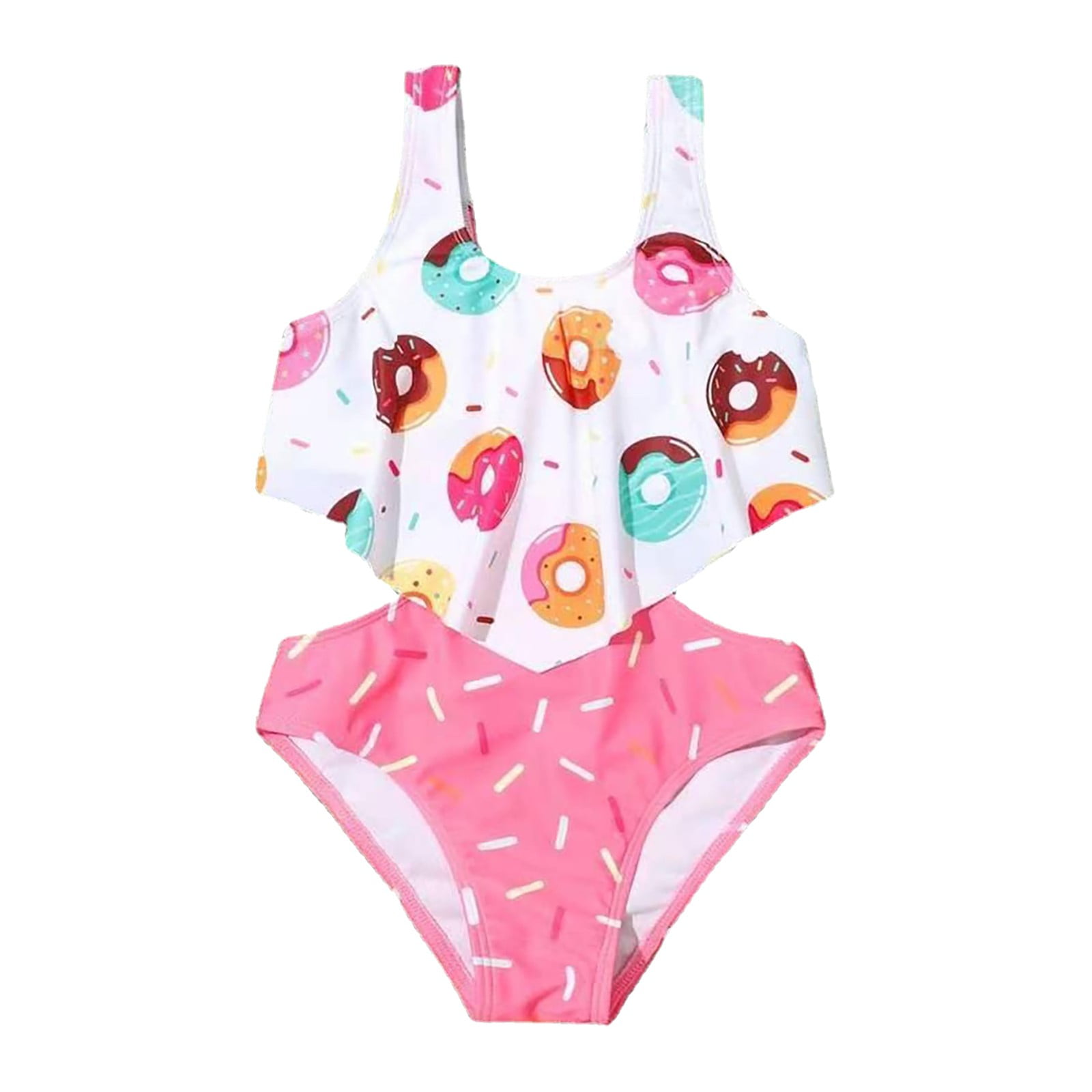 Povozer Toddler Girls Jumpsuit Swimsuit Donut Backless Baby Bikini ...