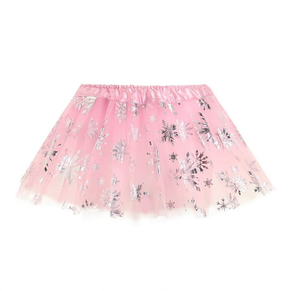 Povozer Toddler Girls Layered Tutu Skirt Sparkling Sequin Tulle Dance Skirts(Light Pink,2-12T)