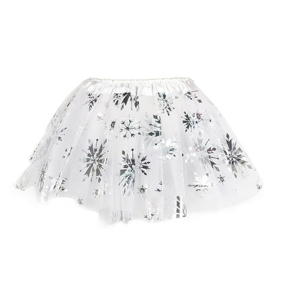 Povozer Toddler Girls Layered Tutu Skirt Sparkling Sequin Tulle Dance Skirts(Silver,2-12T)