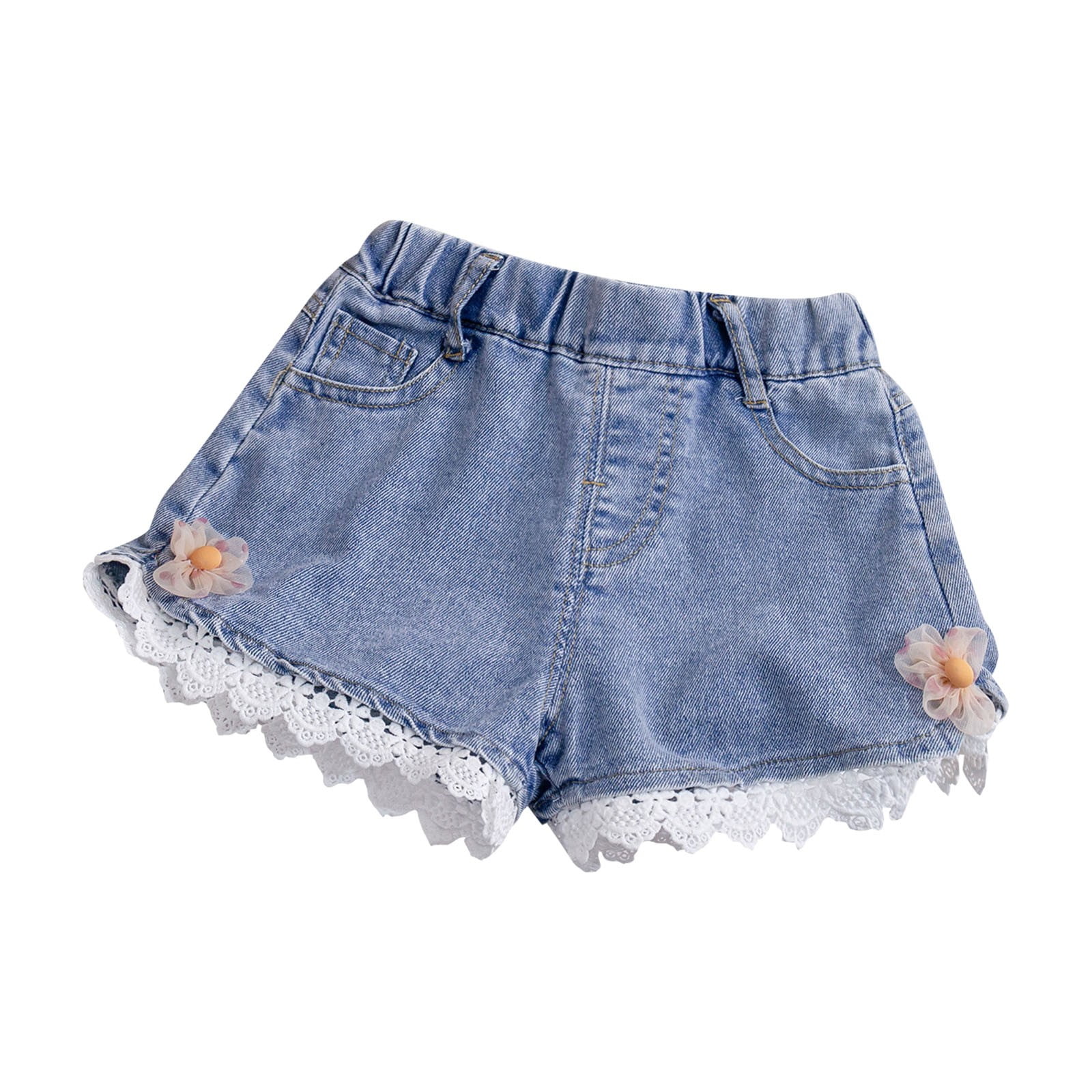 Povozer Toddler Girls' PullOn Jean Shorts (Blue, 23 Years)