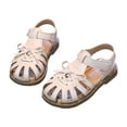 thumbnail image 1 of Povozer Toddler Girls Sandals Soft Rubber Princess Shoes Summer Girl Shoes(Beige,2 Big Kid), 1 of 9