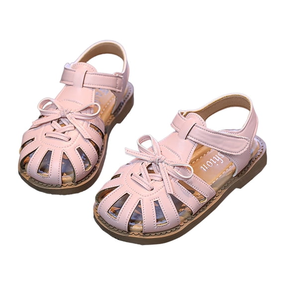 Povozer Toddler Girls Sandals Soft Rubber Princess Shoes Summer Girl Shoes(Pink,13 Little Kid)