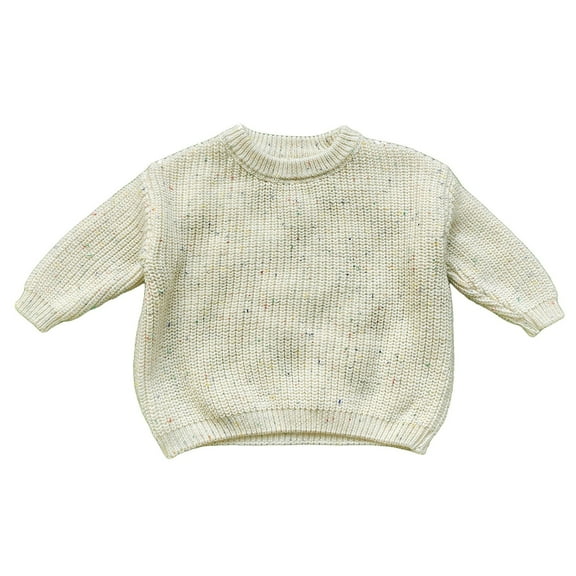 Povozer Toddler Girls Sweaters Baby Knit Sweater Warm Sweatshirts for Boys and Girls(Beige,18-24 Months)