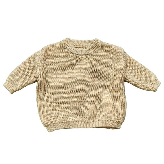 Povozer Toddler Girls Sweaters Baby Knit Sweater Warm Sweatshirts for Boys and Girls(Light Yellow,18-24 Months)