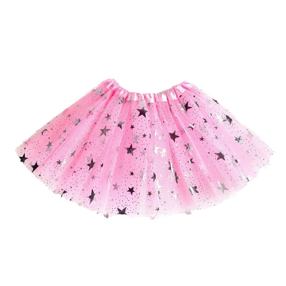 Povozer Toddler Girls Tulle Skirts Birthday Ballet Dance Kids Princess Tutu Skirt(Pink,2-5Y)