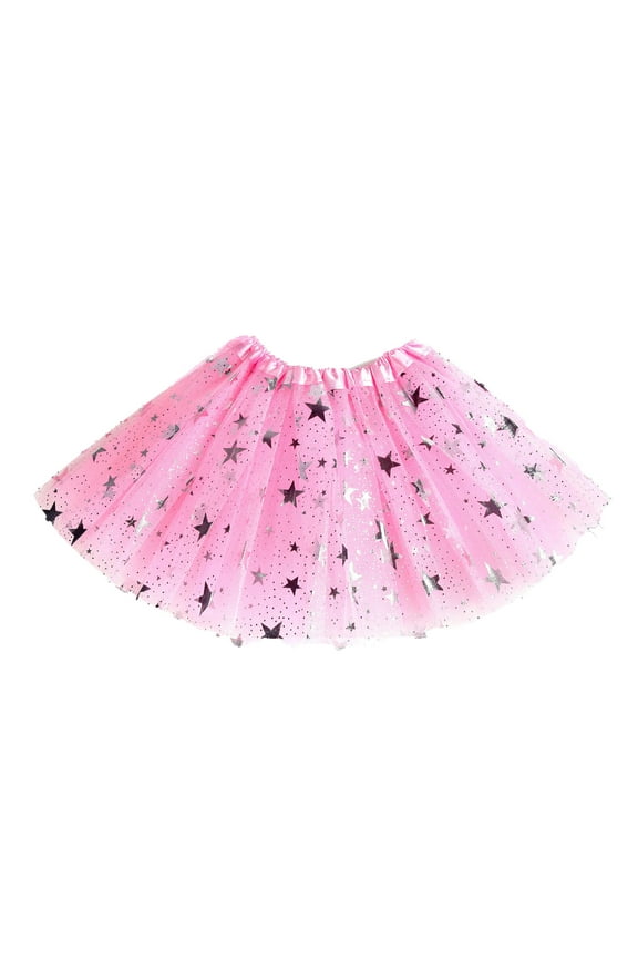 Toddler Girls Tulle Skirts Birthday Ballet Dance Kids Princess Tutu Skirt(Pink,2-5Y)