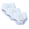 thumbnail image 1 of Povozer Toddler Girls Underwear 3Pcs Multi Packs Brief Underpants Soft Panties(Blue,3-4Y), 1 of 4