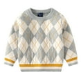 thumbnail image 1 of Povozer Toddler Kids Baby Boys Girls Solid Knitted Thick Sweater Pullover Tops(Gray,3-4Y), 1 of 6