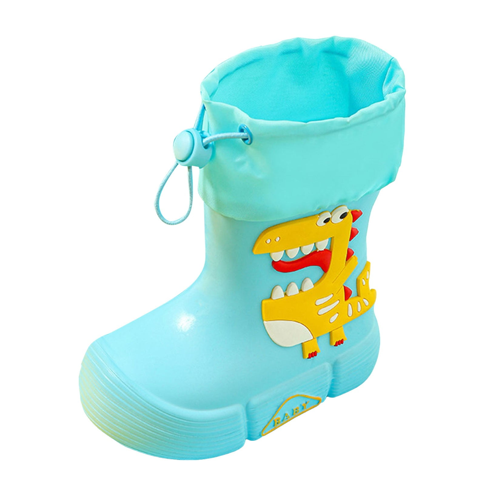 Povozer Toddler Kids Rain Boots Waterproof Rubber Boots for Boys and Girls(Blue,9-9.5 Years)