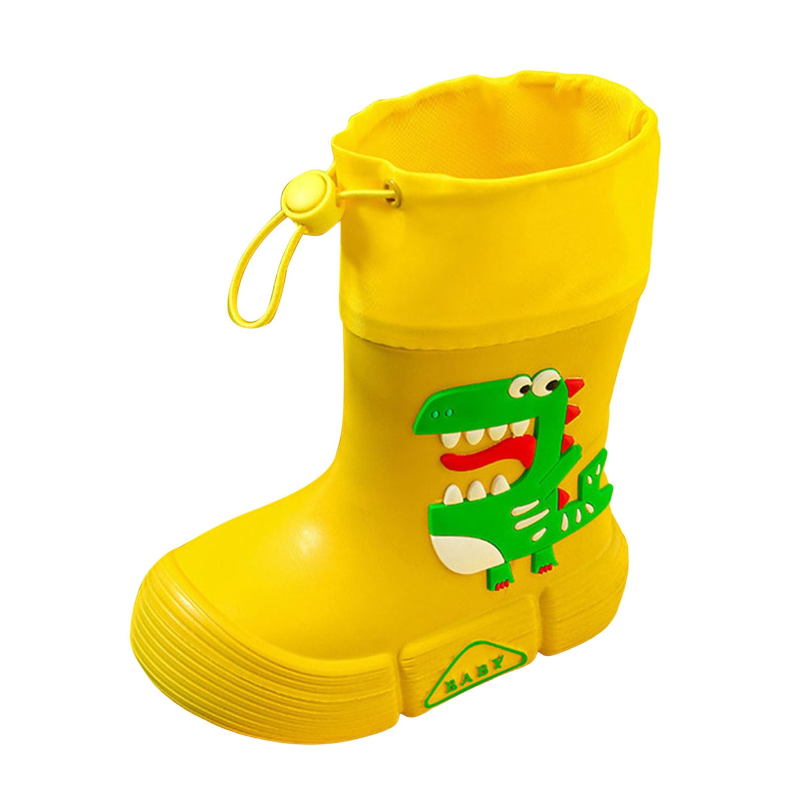 Povozer Toddler Kids Rain Boots Waterproof Rubber Boots for Boys and Girls(Yellow,4.5-5 Years)