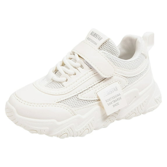 Povozer Toddler/Little Kid Sneakers for Boys Girls Lightweight Breathable Sports Athletic Running Tennis Shoes(White,11-11.5 Years)