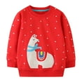 thumbnail image 1 of Povozer Toddler Long Sleeve Shirts Toddler Girl Sweatshirt Clothes Outfit Crewneck Clothing,Size 5 Years,Red, 1 of 9