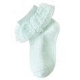 thumbnail image 1 of Povozer Toddler Ruffle Ankle Socks Girl Girls Ruffle Socks Toddler Sock Turn Cuff Frilly Dress Socks Pageant with Ruffles Little Baby Girl Kids for 4-6 Years,Green, 1 of 4