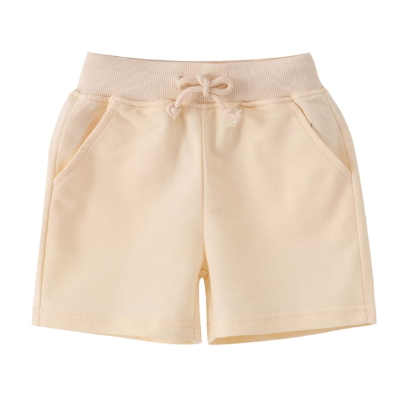 Povozer Toddler Shorts for Baby Boy,New Summer Shorts For Children Solid Casual Pants For Boys Girls Children Clothing For children Pants For Children,Size 5-6 Years,Beige