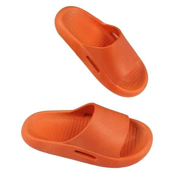 Povozer Toddler Slippers for Girls Kid's Cloud Slides Girls Boys Comfort Non-Slip Thick Sole Pillow Slippers Comfort Thick Sole Slippers Summer Shower Shoes Pool Beach Water Shoes for US 4.5,Orange