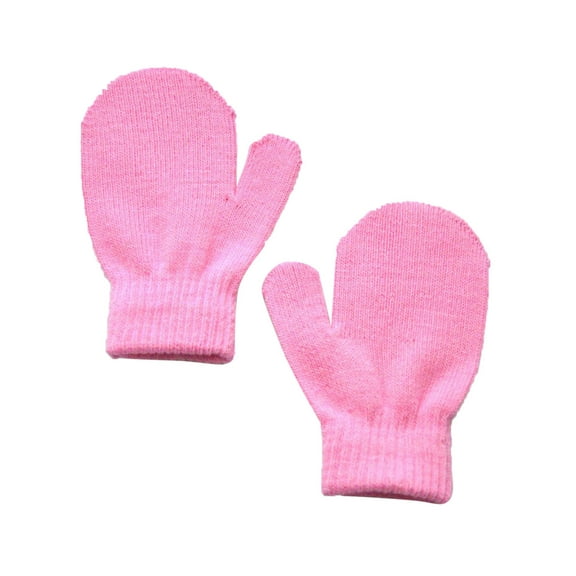 Povozer Toddler Stretch Mittens Winter Warm Knit Gloves for Baby Girls Boys(I,One Size)