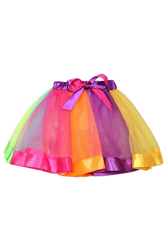 Toddler Tutu Skirts Birthday Party Fancy Dress up for Toddler Girls(Multicolour,4-6T)