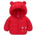 thumbnail image 1 of Povozer Toddler Winter Coats Lightweight Puffer Jacket for Baby Infant Kids(Red,12-18 Months), 1 of 6