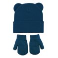 thumbnail image 1 of Povozer Toddler Winter Hat for Boys Girls Winter Baby Knitted Ear Warmers Cute Ear Wool Hat Gloves Set,Size 0-6 Months,Navy, 1 of 8
