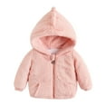 thumbnail image 1 of Povozer Toddler Zip up Hoodie Kids' Soft Sherpa Fleece Sweatshirt for Girls(Pink,3-4Y), 1 of 4