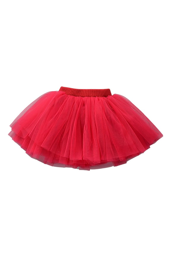 Tulle Tutu Skirts for Toddler Girls Kids Dance Solid Color Skirts(RD1,12-18M)