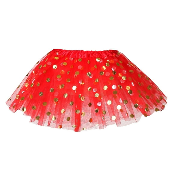 Povozer Tutu Skirt Girls Sparkle Tulle Skirt Ballet Dance Princess Dress for Toddler(RD1,9-11T)