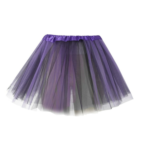 Povozer Tutu Skirt Girls Tulle Ballet Dance Dress Princess Skirt for Toddler(Dark Purple,2-12T)