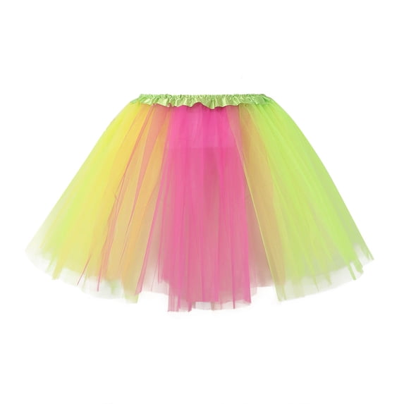 Povozer Tutu Skirt Girls Tulle Ballet Dance Dress Princess Skirt for Toddler(Yellow,2-12T)