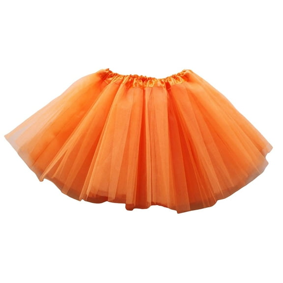 Povozer Tutu for Girls Skirt Toddler Tutu Skirt for Toddler Girls Tulle Skirt(Orange,3-8Y)