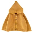 thumbnail image 1 of Povozer Toddler Kid Boys Girls Clothes Knitted Colorful Solid Sweater Cardigan Coat Tops Coat Rack for Girls(Yellow,0-6 Months), 1 of 6