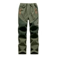thumbnail image 1 of Povozer Winter Boys Girls Fleeced Lined Skiing Pants Hiking Trouse(Green,5-6 Years), 1 of 4