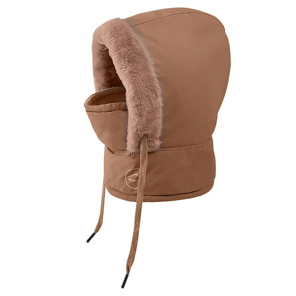Povozer Winter Windproof Hat Ski Mask with Warm Fleece Face Cover for Girl&Boy(Coffee,One Size)