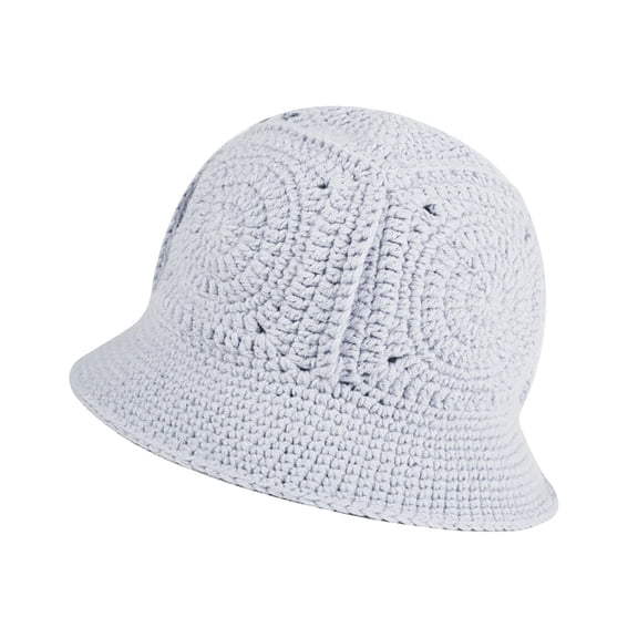 Povozer Women Crochet Hat Knitted Floral Bucket Handmade Fisherman Hat for Women Fall Spring Winter Gray
