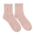thumbnail image 1 of Povozer Women Fluffy Cozy Slipper Socks Warm Soft Plush Home Sleeping Socks 1 Pairs(Pink,One Size), 1 of 4