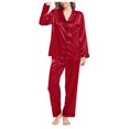thumbnail image 1 of Povozer Women Pajamas Set Short Sleeve Sleepwear Button-Down Shirt with Long Pants Soft Pjs Set Nightwear Lounge Sets(Red,XXL), 1 of 6